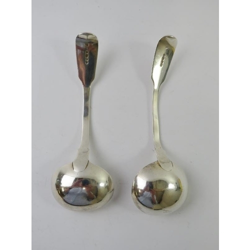 420 - A pair of 19th century silver ladles of fiddle pattern, hallmarked for London 1838, makers Joseph & ... 