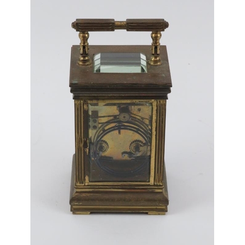 109 - A French parcel gilt carriage clock by Richard & Cie of Paris, late 19th century. Key included. 17.5... 