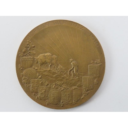 117 - A bronze Peace Celebrations medallion commemorating The Great War of 1914-1919. Manufactured by The ... 