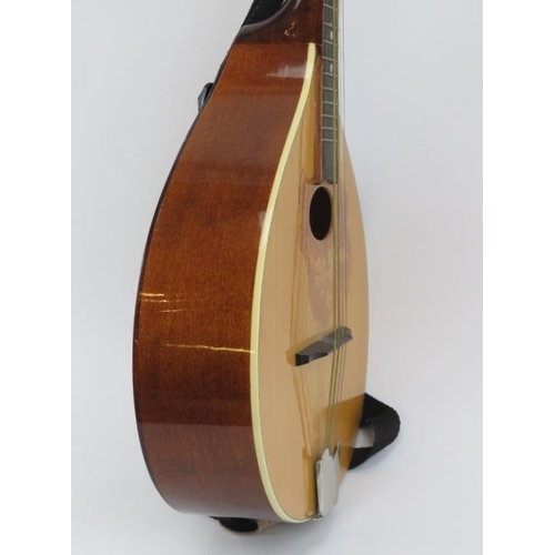 136 - A vintage eight stringed bouzouki by Ozark. Of teardrop form with internal makers label and carry ca... 