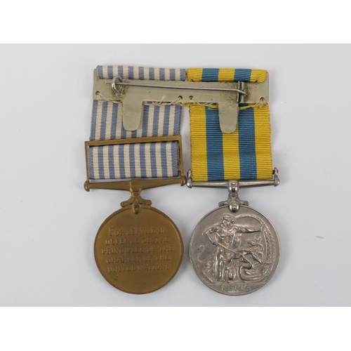 145 - A Queen Elizabeth II Korea War Medal and UN Korea Medal, circa 1951. Group of two awarded to ‘224992... 