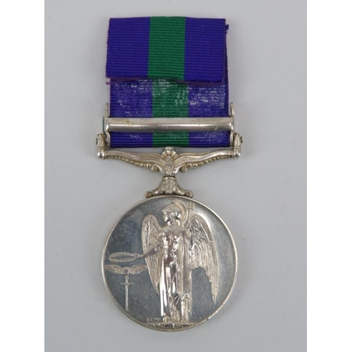 151 - A British George VI General Service Medal with ‘Palestine 1945-48’ clasp. Awarded to ’14387392 PTE W... 