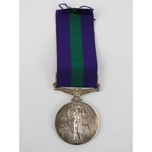 155 - A British George VI General Service Medal with ‘Palestine 1945-48’ clasp. Awarded to ’14840090 SIGMN... 