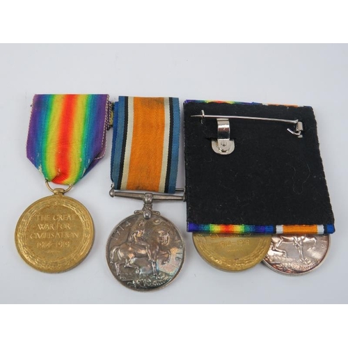 158 - Two pairs of WWI British War Medals and Victory medals. Awarded to ’37996 PTE. J.W. Shield M.G.C.’ a... 