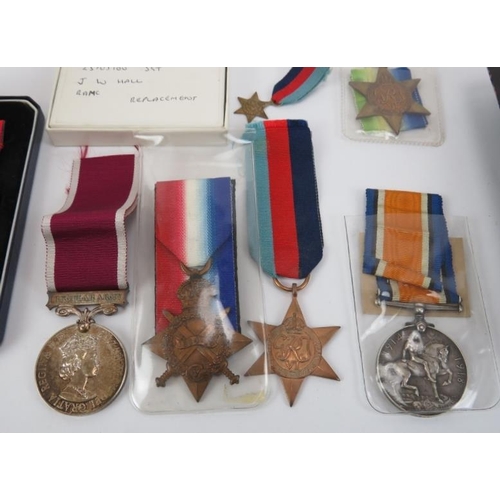 164 - A group of unrelated WWI, WWII medals, National service medal and a silver Buffalo Lodge medal. (8 i... 