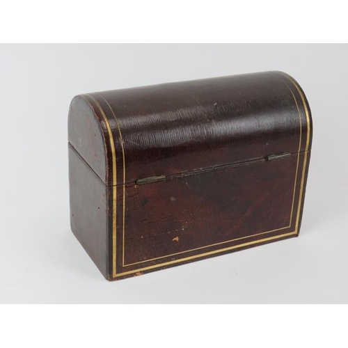 214 - A gilt tooled leather dome topped stationery box, late 19th/early 20th century. With compartmented i... 