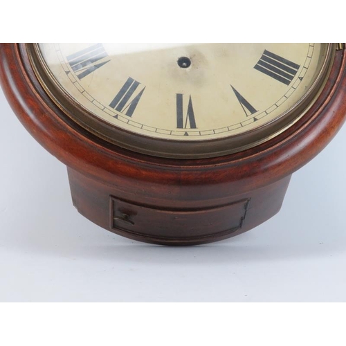 231 - A German mahogany wall clock, 19th century. Movement marked W&H for Winterhalder & Hofmeier. cm diam... 