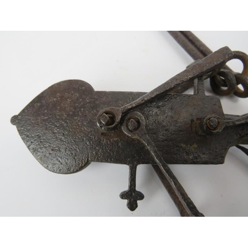 235 - An antique set of iron steelyard scales, 18th/19th century. 49.7 cm length. 
Condition report: Some ... 