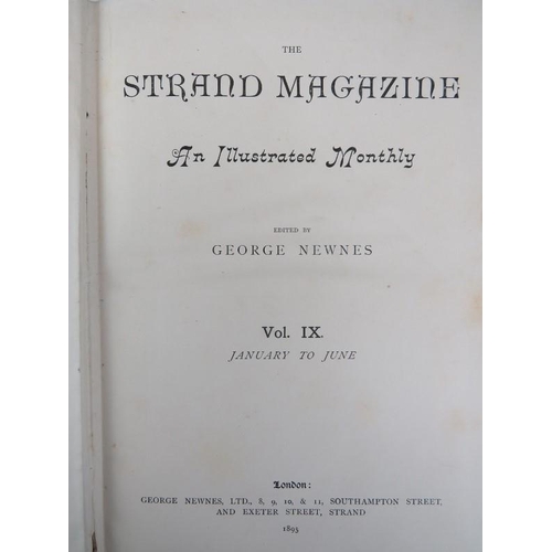 238 - The Strand Magazine - Volume IX (1895) to Volume XXIV (1902). Illustrated light blue linen bound har... 