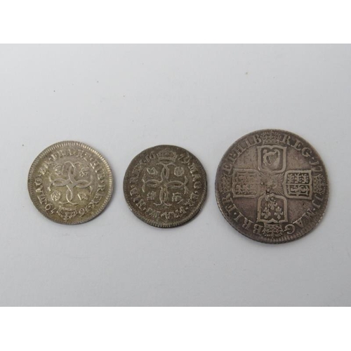 287 - Two Charles II silver sixpences and a Queen Anne silver shilling. (3 items)
Condition report: Some a... 