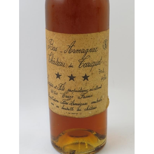 311 - 1 bottle Chateau du Tariquet Bas Armagnac 3 star Armagnac brandy, 70cl, 40% vol. Level high shoulder... 