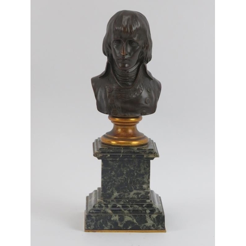 39 - A bronze bust of Napoleon Bonaparte after Louis Boizot, mid/late 19th century. Bronze bust supported... 