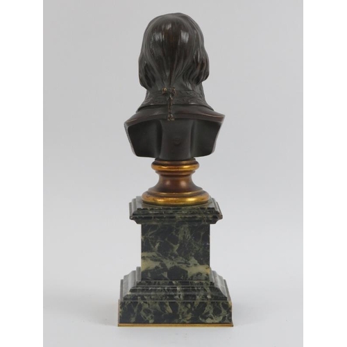 39 - A bronze bust of Napoleon Bonaparte after Louis Boizot, mid/late 19th century. Bronze bust supported... 