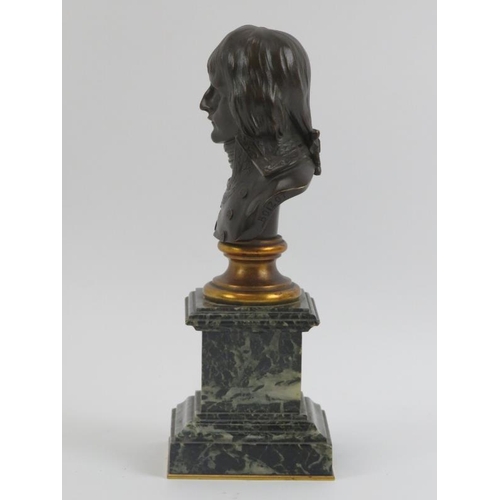 39 - A bronze bust of Napoleon Bonaparte after Louis Boizot, mid/late 19th century. Bronze bust supported... 