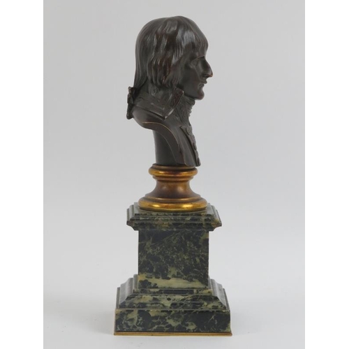 39 - A bronze bust of Napoleon Bonaparte after Louis Boizot, mid/late 19th century. Bronze bust supported... 