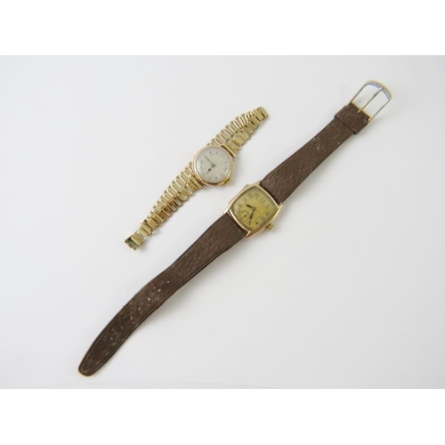 503 - A 9ct yellow gold wristwatch, case stamped ‘ROLEX 11300’ 9. .375 , the mechanical movement engine wi... 