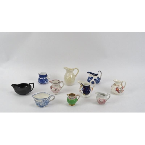 51 - A variety of antique cream jugs and miniature jugs, 19th/early 20th century. Comprising a Chamberlai... 