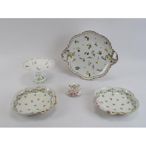 61 - A group of British and European florally decorated hand painted porcelain wares, 19th/20th century. ... 