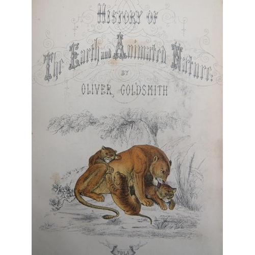 71 - Books: Oliver Goldsmith - ‘A History of The Earth and Animated Nature’, circa 1850s. Two volumes wit... 