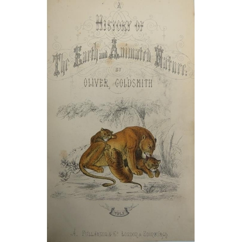 71 - Books: Oliver Goldsmith - ‘A History of The Earth and Animated Nature’, circa 1850s. Two volumes wit... 