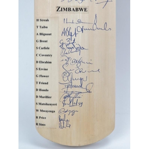 80 - A 2003 England v South Africa v Zimbabwe team signed Duncan Fearnley cricket bat. From the NatWest S... 