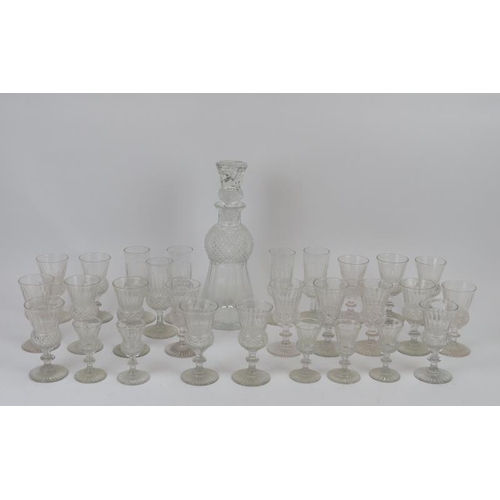 93 - A group of vintage Edinburgh style crystal glasses of thistle form. Comprising of twenty eight glass... 