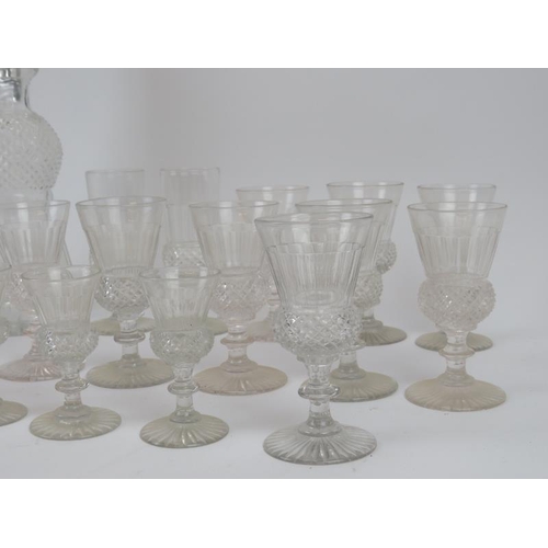 93 - A group of vintage Edinburgh style crystal glasses of thistle form. Comprising of twenty eight glass... 