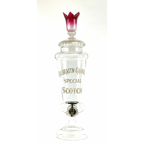 47 - A large Victorian Galbraith Grant & Co Special Scotch whisky glass dispenser, 19th century. With bra... 