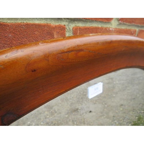 808 - A large early 20th century mahogany framed oval mirror. Height 88cm, width 116cm