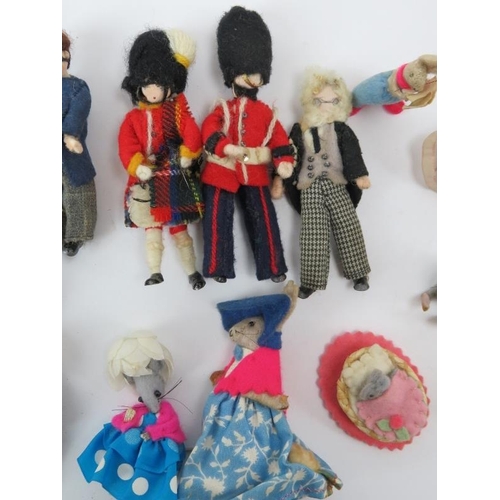 100 - A collection of vintage Grecon cloth artist character doll’s house dolls and related items. (18 item... 