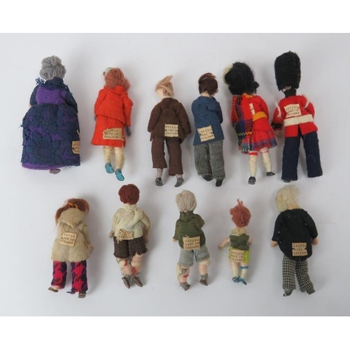 100 - A collection of vintage Grecon cloth artist character doll’s house dolls and related items. (18 item... 