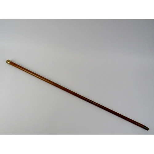 108 - A 9ct yellow gold mounted walking cane. With a lacquered wood shaft and horn ferrule, mark of M Jaco... 