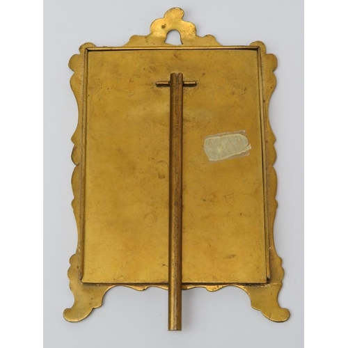 14 - A French champleve enamelled gilt brass picture frame, 19th century. Of rectangular easel form. 21 c... 