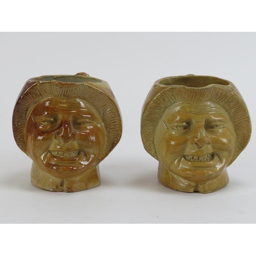 172 - Two salt glazed stoneware character jugs, 19th century. (2 items) cm height, cm height.
Condition re... 