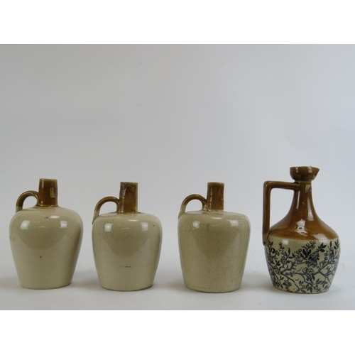 174 - Four Scottish Port-Dundas Pottery Company of Glasgow printed stoneware whisky flagons. Impressed fac... 