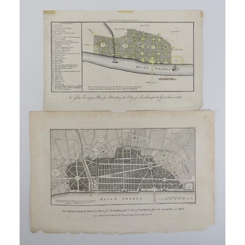 218 - A collection of London street plan engravings, circa late 17th/18th century. Mosltly hand coloured. ... 