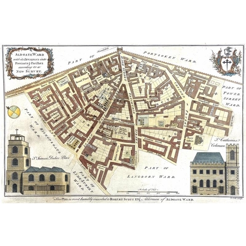 218 - A collection of London street plan engravings, circa late 17th/18th century. Mosltly hand coloured. ... 