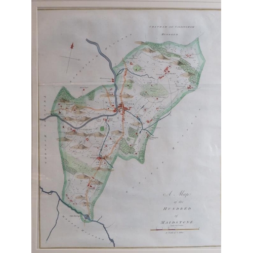 220 - Three Edward Hasted ‘Hundred’ maps, first edition, circa 1778. Comprising Hundred of Maidstone, Lowy... 