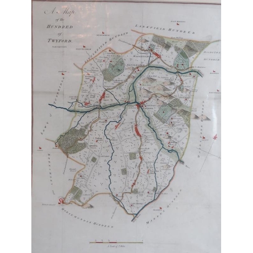 221 - Three Edward Hasted ‘Hundred’ maps, second edition, circa 1798. Comprising Hundred of Twyford, Axsta... 