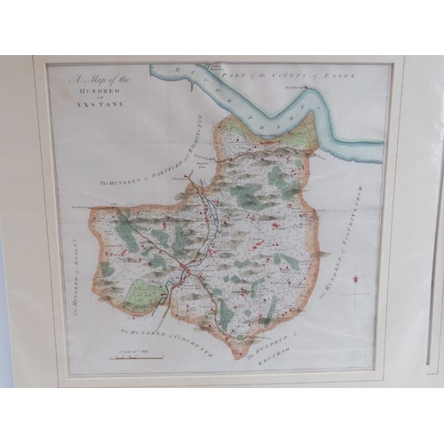 221 - Three Edward Hasted ‘Hundred’ maps, second edition, circa 1798. Comprising Hundred of Twyford, Axsta... 