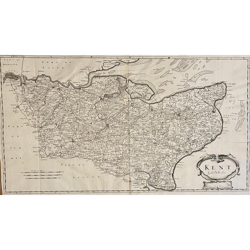 223 - Three antique maps of Kent, early 18th/early 19th century. Comprising a map of Kent by Robert Morden... 