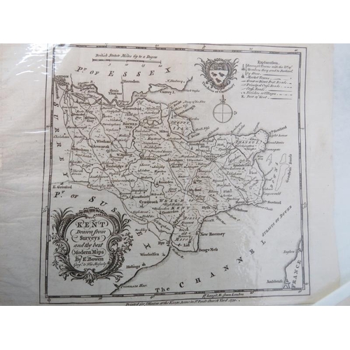 225 - A large collection of antique maps of Kent, circa 1613 - 1909. (53 items) 
Condition report:  Some f... 