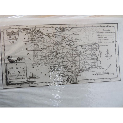 225 - A large collection of antique maps of Kent, circa 1613 - 1909. (53 items) 
Condition report:  Some f... 