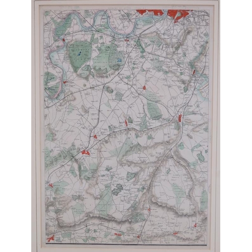 228 - A group of maps of depicting Sussex, Surrey and The Environs of London, 19th/early 20th century. (8 ... 