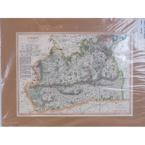 228 - A group of maps of depicting Sussex, Surrey and The Environs of London, 19th/early 20th century. (8 ... 