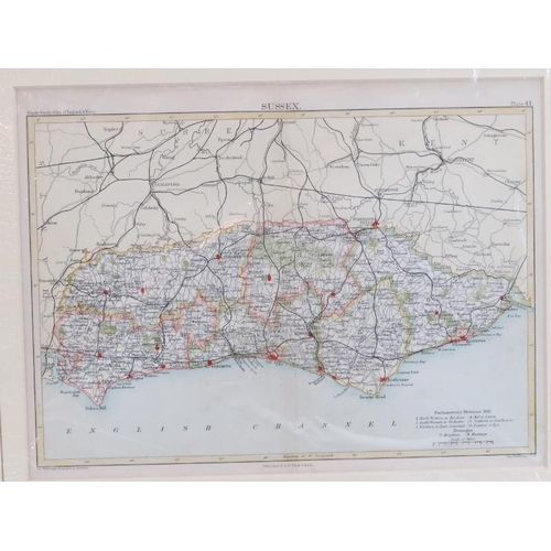 228 - A group of maps of depicting Sussex, Surrey and The Environs of London, 19th/early 20th century. (8 ... 