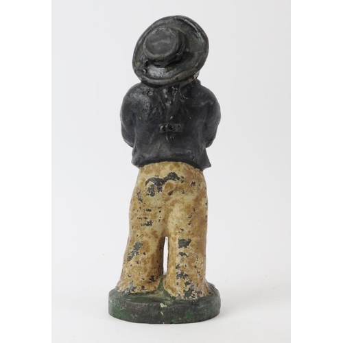 235 - A Victorian cold painted cast iron sailor door stop by Jaques of London. Registered Design mark bene... 