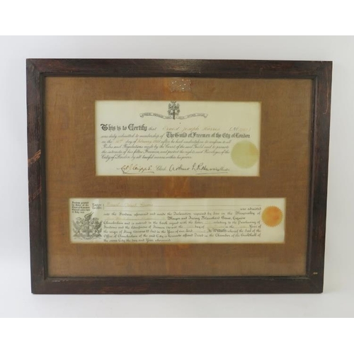 294 - City of London Grant from the Guild of Freemen of the City of London to Ernest Joseph Harris, 1946. ... 