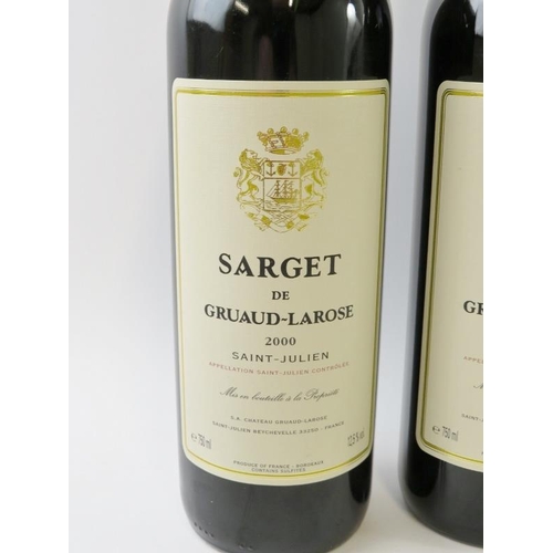 302 - 4 bottles of Sarget de Gruaud-Larose St Julien 2000 Bordeaux. 75cl, 12.5% vol. (4)