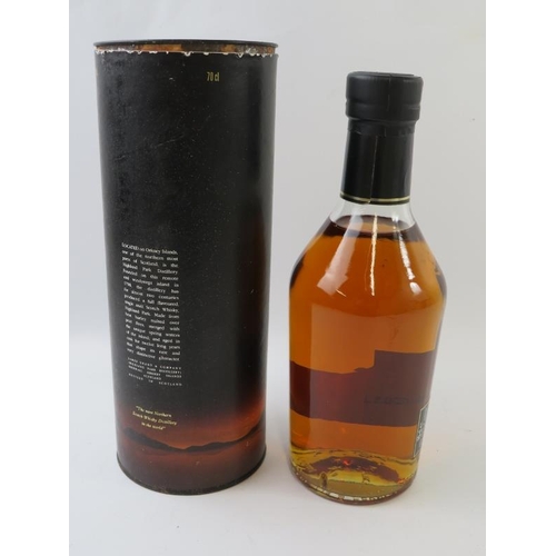 305 - One bottle of Highland Park 12 year old Orkney Islands single malt Scotch whisky with tube. 1990s bo... 